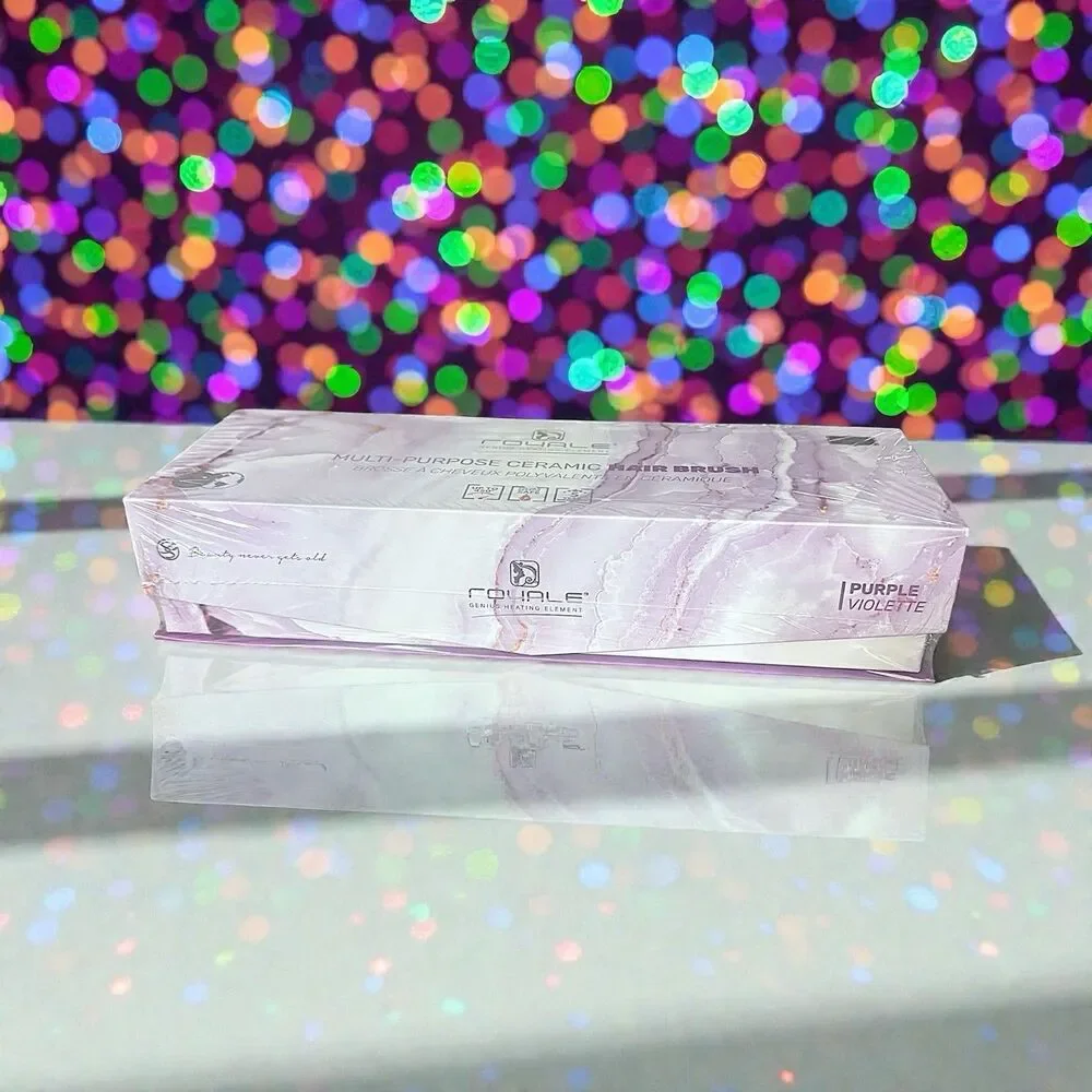Royale Multi-Purpose Ceramic Hair Brush in Purple/Violet New in Sealed Box